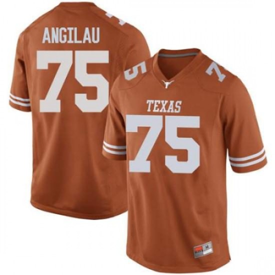 #75 Junior Angilau UT Men Replica High School Jerseys Orange