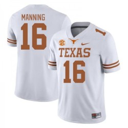 #16 Arch Manning Longhorns Men SEC Conference Game Jersey White