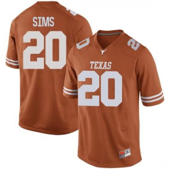 #20 Jericho Sims Texas Longhorns Men Game High School Jersey Orange