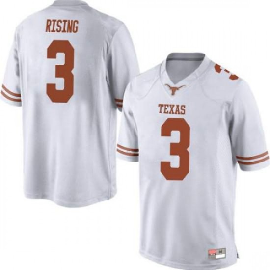 #3 Cameron Rising Longhorns Men Replica University Jersey White