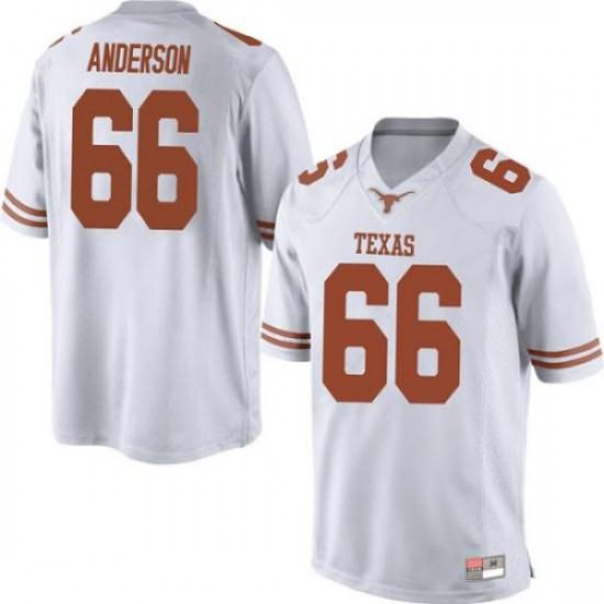 #66 Calvin Anderson University of Texas Men Game Stitch Jerseys White