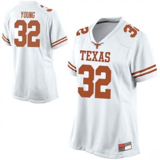 #32 Daniel Young University of Texas Women Replica NCAA Jersey White