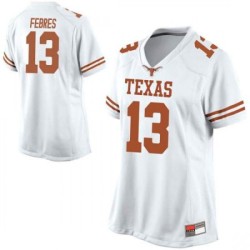 #13 Jase Febres Longhorns Women Replica High School Jerseys White