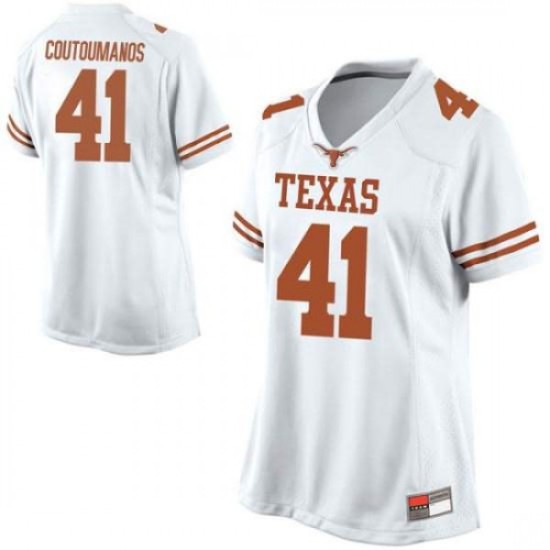 #41 Hank Coutoumanos UT Women Replica Stitch Jersey White