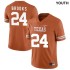 #24 Jonathon Brooks Longhorns Youth Nike NIL Replica Football Jersey - Texas Orange