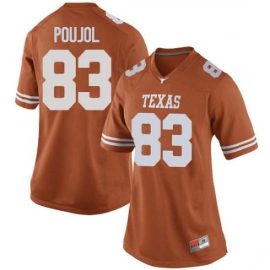 #83 Michael David Poujol UT Women Replica Stitch Jerseys Orange