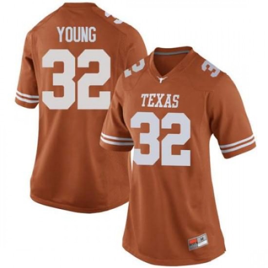 #32 Daniel Young UT Women Game Stitch Jerseys Orange