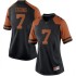 #7 Caden Sterns Longhorns Women Game Stitched Jerseys Black