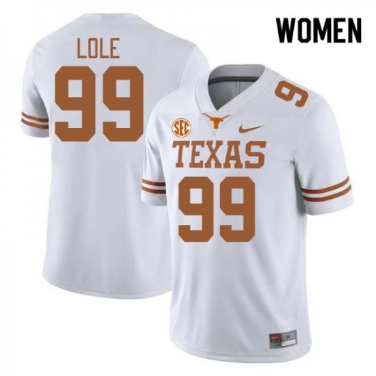 #99 Jermayne Lole Longhorns Women SEC Conference Stitched Jersey White