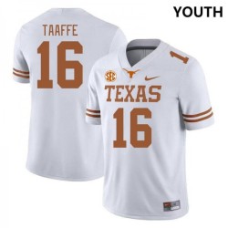 #16 Michael Taaffe Texas Longhorns Youth SEC Conference NCAA Jersey White