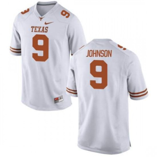 #9 Collin Johnson Longhorns Men Authentic Football Jersey White