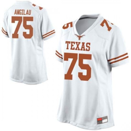 #75 Junior Angilau UT Women Replica Alumni Jerseys White