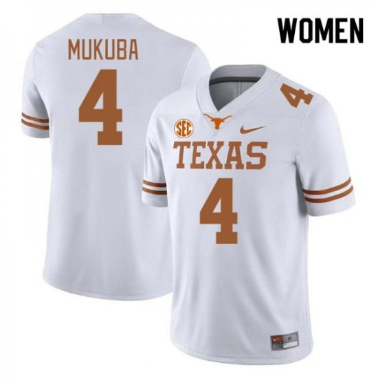 #4 Andrew Mukuba UT Women SEC Conference Embroidery Jersey White