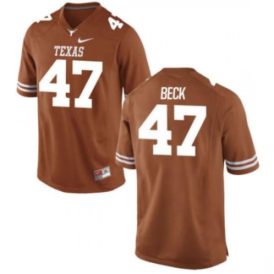 #47 Andrew Beck Longhorns Men Authentic Embroidery Jersey Tex Orange