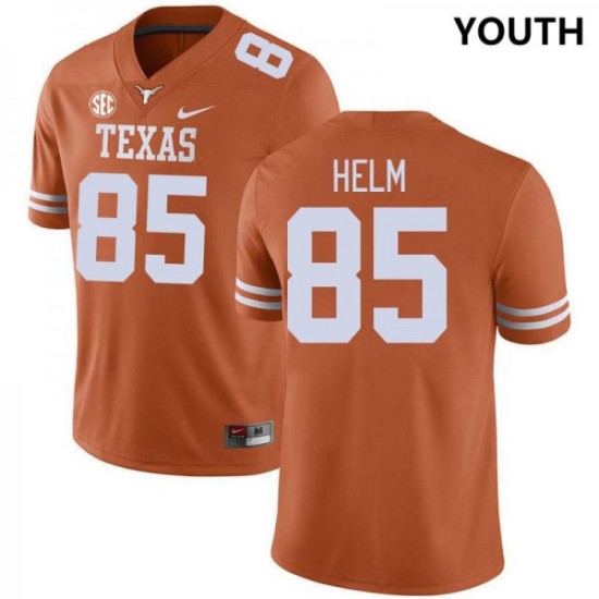 #85 Gunnar Helm Longhorns Youth SEC Conference 2024-25 Jersey Orange