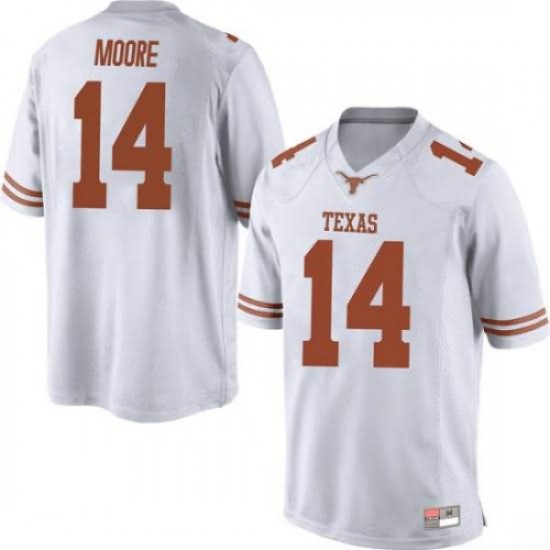 #14 Joshua Moore University of Texas Men Game Embroidery Jerseys White