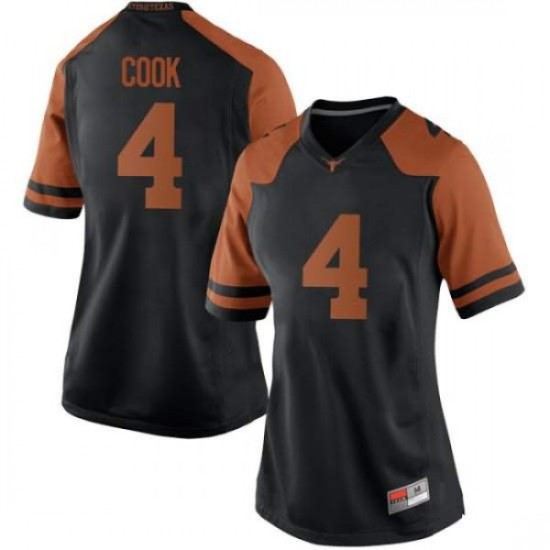 #4 Anthony Cook UT Women Replica Football Jersey Black