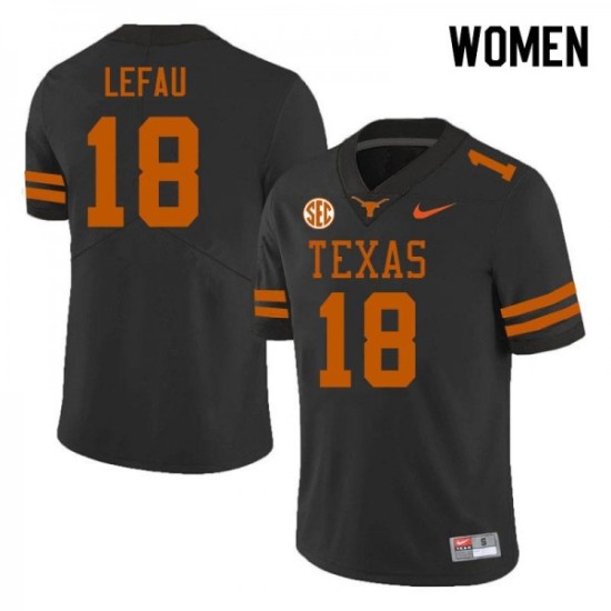 #18 Liona Lefau UT Women SEC Conference Game Jersey Black