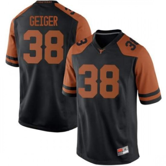 #38 Jack Geiger UT Men Replica Stitch Jerseys Black