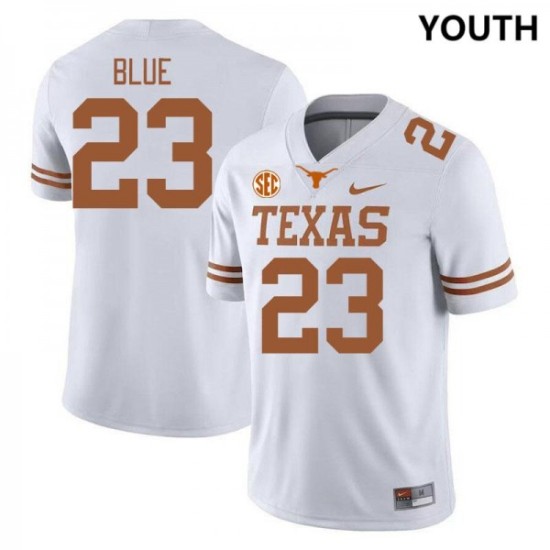 #23 Jaydon Blue Longhorns Youth SEC Conference Replica Jersey White