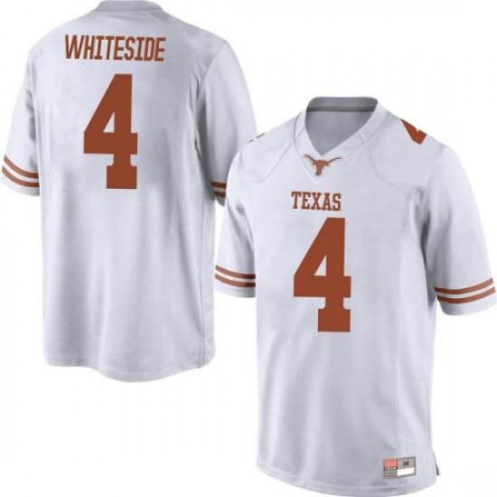 #4 Drayton Whiteside Longhorns Men Game Stitch Jerseys White