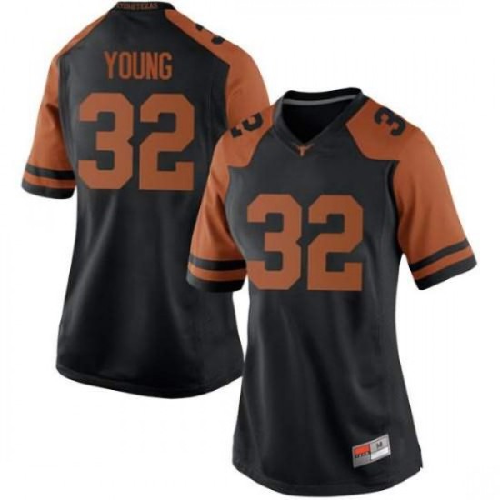 #32 Daniel Young Texas Longhorns Women Game University Jerseys Black