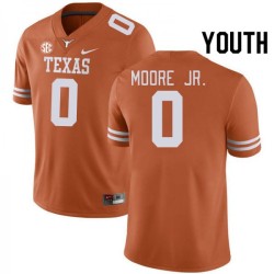 #0 DeAndre Moore Jr. Texas Longhorns Youth SEC Conference Player Jersey Orange