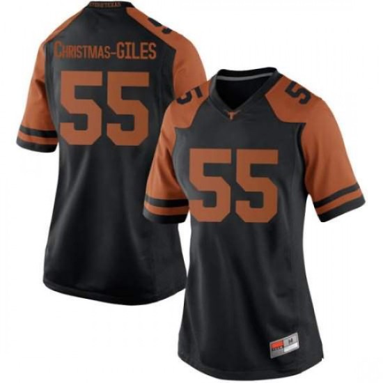 #55 D'Andre Christmas-Giles Texas Longhorns Women Game High School Jersey Black