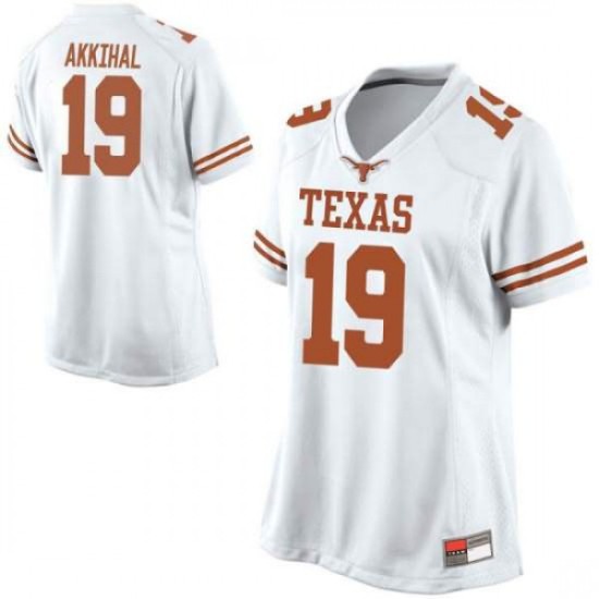 #19 Kartik Akkihal Texas Longhorns Women Replica High School Jersey White