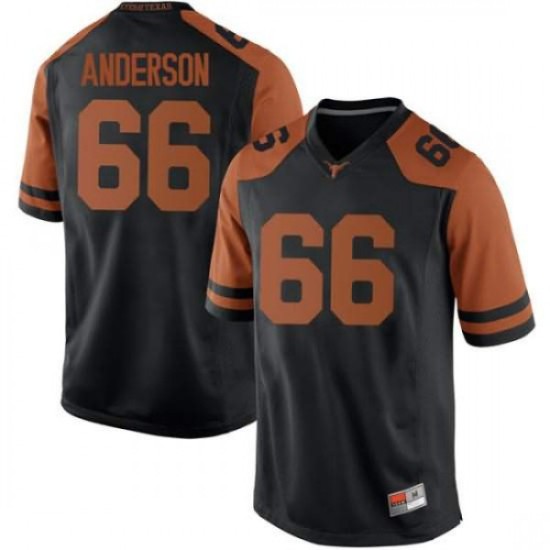 #66 Calvin Anderson Texas Longhorns Men Game Official Jersey Black