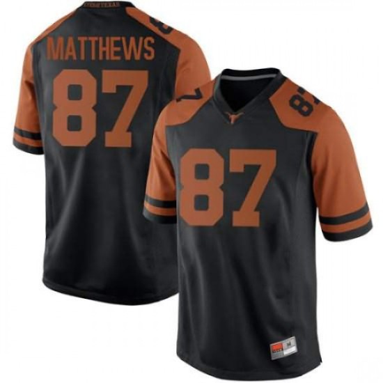 #87 Joshua Matthews Texas Longhorns Men Game Embroidery Jersey Black