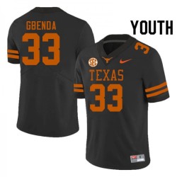 #33 David Gbenda Longhorns Youth SEC Conference Stitched Jersey Black