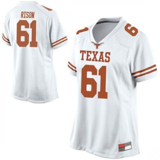 #61 Ishan Rison Longhorns Women Replica NCAA Jersey White