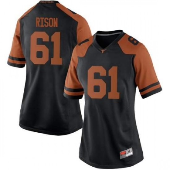 #61 Ishan Rison Texas Longhorns Women Replica College Jersey Black