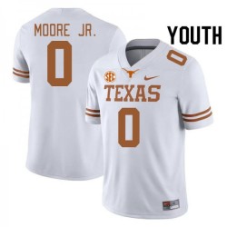 #0 DeAndre Moore Jr. Texas Longhorns Youth SEC Conference Replica Jersey White