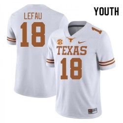 #18 Liona Lefau Longhorns Youth SEC Conference University Jersey White