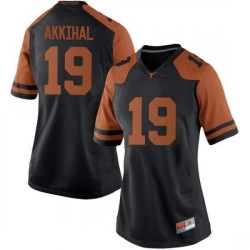 #19 Kartik Akkihal UT Women Game Stitch Jerseys Black