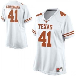 #41 Hank Coutoumanos UT Women Game College Jersey White