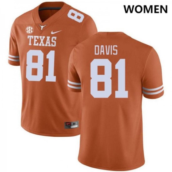 #81 Juan Davis UT Women SEC Conference 2024 Jersey Orange