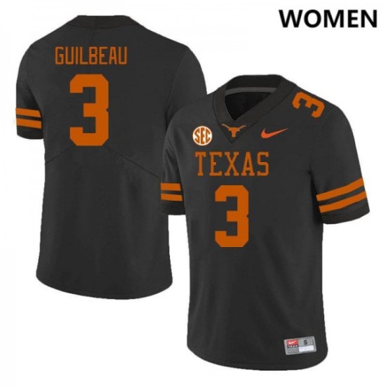 #3 Jaylon Guilbeau Longhorns Women SEC Conference Player Jersey Black