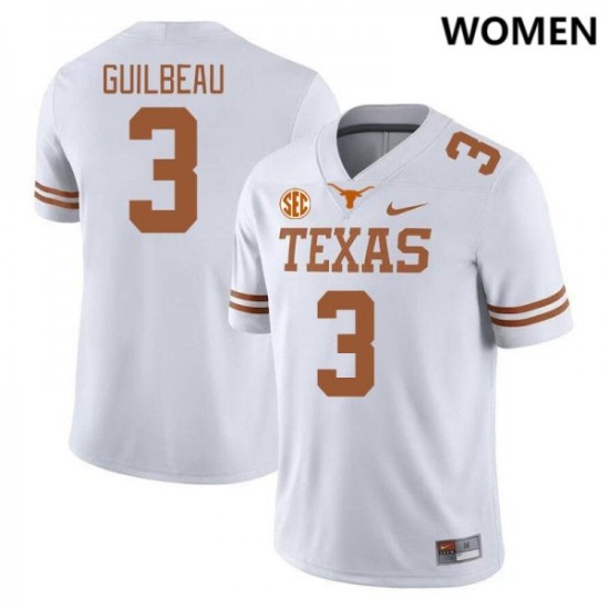 #3 Jaylon Guilbeau UT Women SEC Conference 2024-25 Jersey White