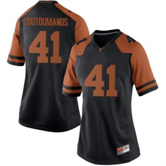 #41 Hank Coutoumanos Texas Longhorns Women Game Player Jerseys Black