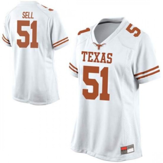 #51 Jakob Sell UT Women Replica Stitch Jerseys White