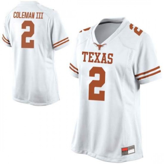 #2 Matt Coleman III Texas Longhorns Women Replica High School Jersey White