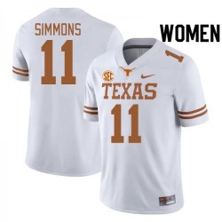 #11 Colin Simmons Longhorns Women SEC Conference Stitched Jersey White