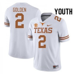 #2 Matthew Golden Longhorns Youth SEC Conference Stitched Jersey White