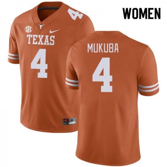 #4 Andrew Mukuba Texas Longhorns Women SEC Conference High School Jersey Orange