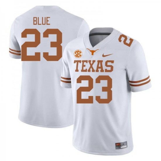 #23 Jaydon Blue Texas Longhorns Men SEC Conference Embroidery Jersey White