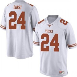 #24 Jarmarquis Durst Longhorns Men Game Football Jersey White