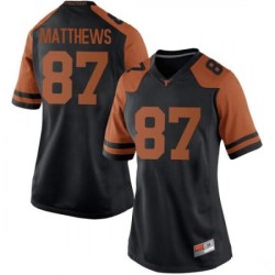 #87 Joshua Matthews Longhorns Women Game Football Jersey Black